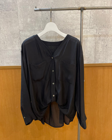 BLUE FRONCE <br>ノーカラー折り返しシャツ