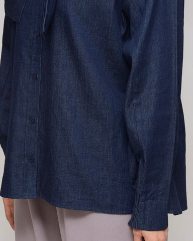 3月6日ライブ<br>Praia<br> コンバーチブル・ダンガリーブラウス