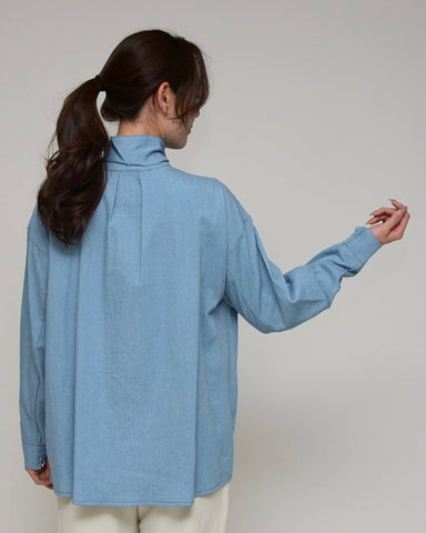 3月6日ライブ<br>Praia<br> コンバーチブル・ダンガリーブラウス