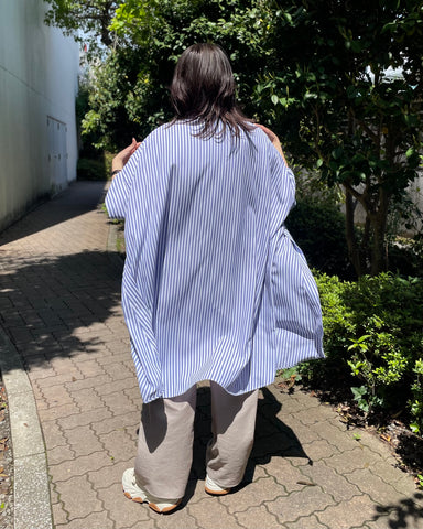 4月12日ライブ Margaux Vintage <br>ストライプロングシャツ