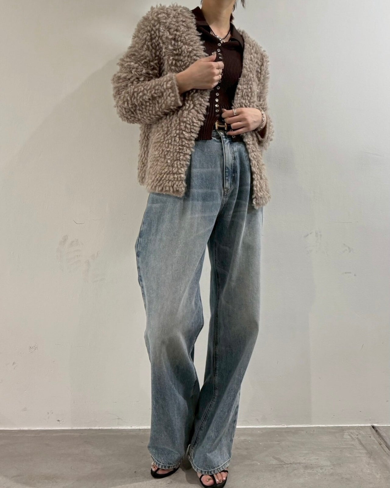 10月19日ライブ cafune<br> loop yarn knit jacket