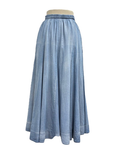 ayane予約<br> 16枚ハギシアーデニムフレアスカート