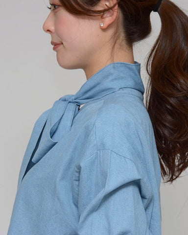 3月6日ライブ<br>Praia<br> コンバーチブル・ダンガリーブラウス