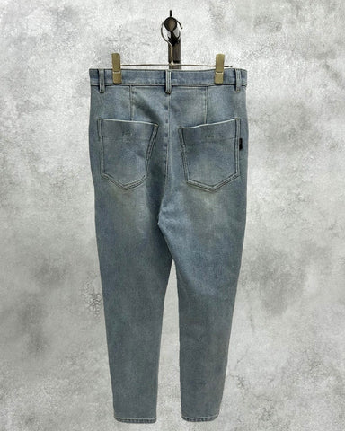 ayane予約<br>裏起毛スキニーデニムパンツ　ショート丈