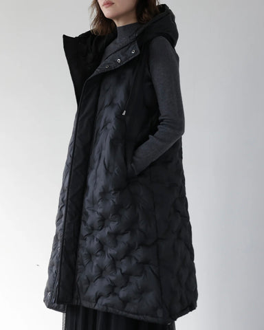 Herencia<br> Padded Hooded Cocoon Vest Coat