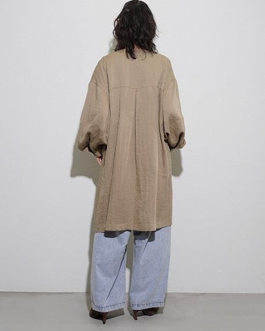 CYAN TOKYOご予約<br> パールボタンミリタリーリネンコート