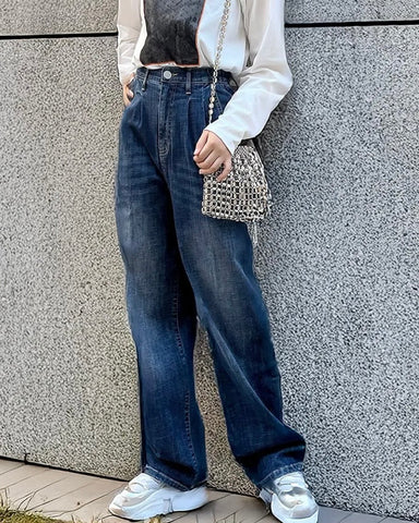 INDIMARK<br>センタープレス ワイドデニム