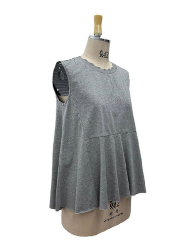 ayane予約<br> 襟ぐりニットフレアタンクトップ