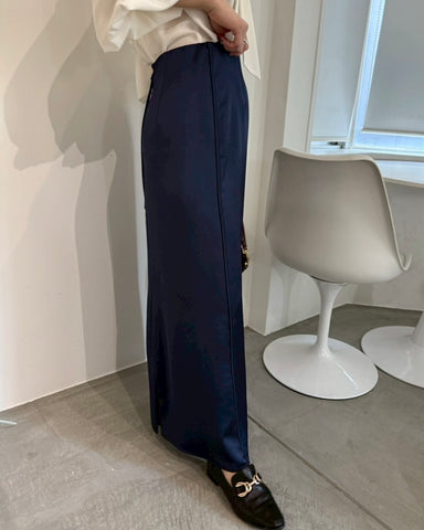 cafune<br> side piping satin skirt