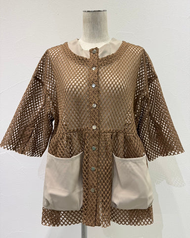 CYAN TOKYOご予約<br> BIGメッシュギャザーブルゾン