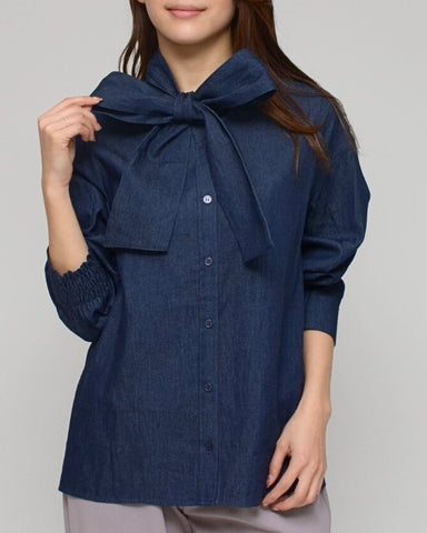 3月6日ライブ<br>Praia<br> コンバーチブル・ダンガリーブラウス