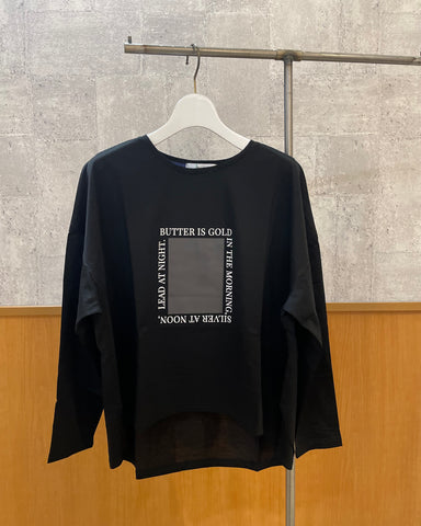 Praia<br> シルケット合皮ボックスロングTシャツ