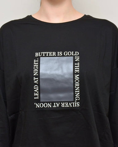 Praia<br> シルケット合皮ボックスロングTシャツ