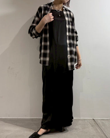 10月5日ライブ cafune<br>チェック柄ブラウス