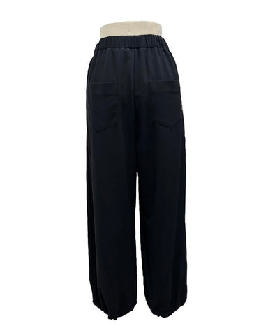 ayane予約<br> ストレッチジョーゼットタックワイドパンツ