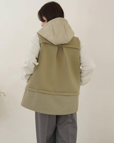 11月7日ライブ mink chair<br>キルティングフードベスト