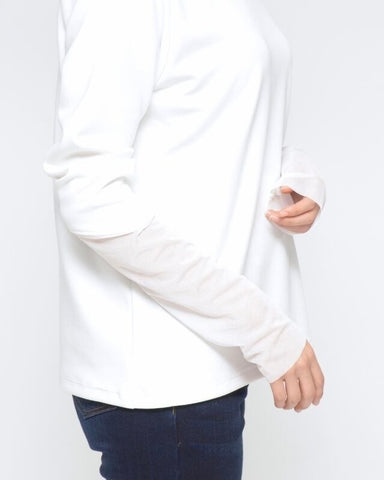 Praia<br>袖チュールハイネックカットソー