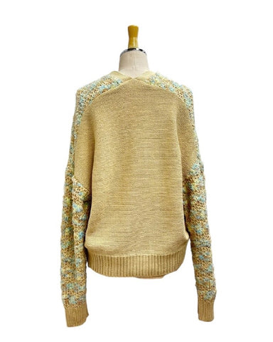 ayane予約<br> リボンヤーンボーダーニットカーディガン