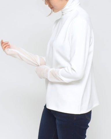 Praia<br>袖チュールハイネックカットソー