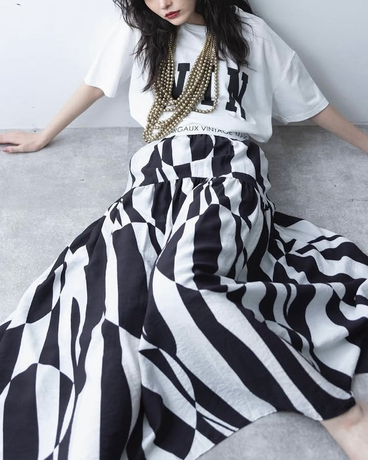 Margaux Vintage <br>ロゴウエストジオメトリックスカート