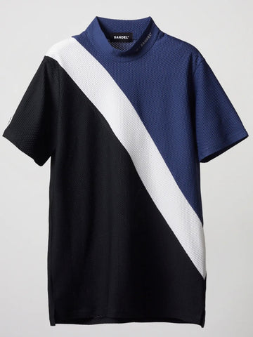 BANDEL<br>STRIPES SWITCH S/S MOCK NECK SHIRTS