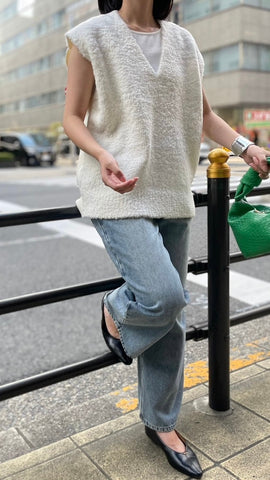 cafune<br> V neck boucle combi vest