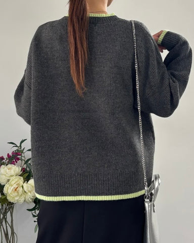 mink chair<br> バイカラーライン畦編みニット