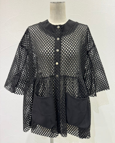 CYAN TOKYOご予約<br> BIGメッシュギャザーブルゾン