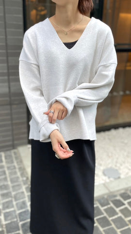 cafune<br>sweat knit <br> V neck pullover