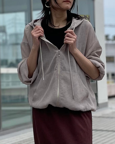 4月3日 cafune<br>リネンライクZIPフーディ