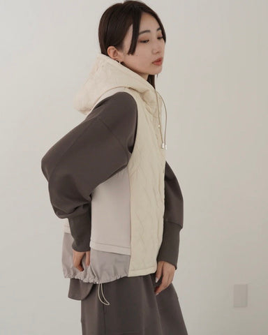 11月7日ライブ mink chair<br>キルティングフードベスト