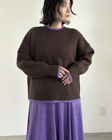 mink chair<br> バイカラーライン畦編みニット