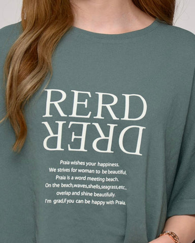 Praia<br> フハク梨地・反転ロゴTシャツ