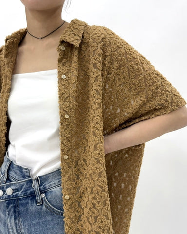7月17日ライブ cafune<br> cut jacquard half sleeve shirt