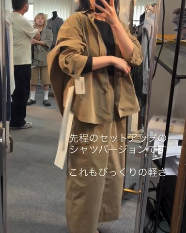 cafune<br>スェード調タフタオーバーシャツ
