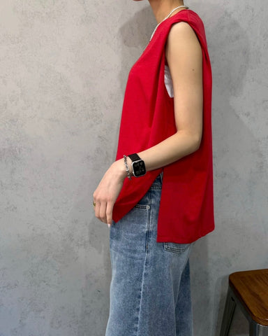 cafune<br>サイドスリットノースリーブ
