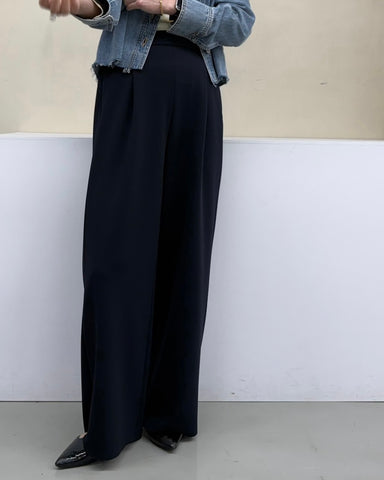cafune<br> double knit easy wide pants
