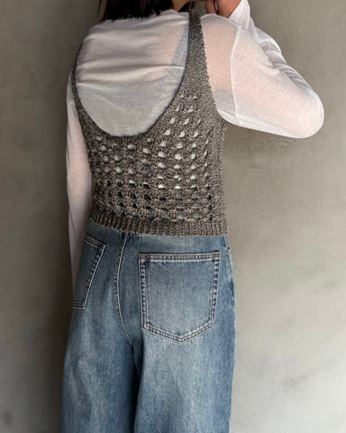 cafune<br> glitter lame knit bustier