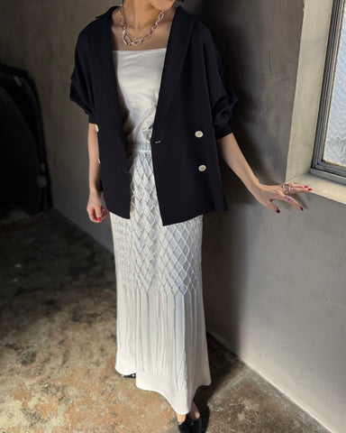 cafune<br> knit fringe wrap skirt