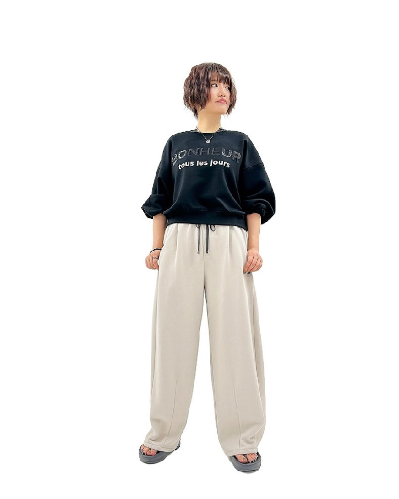 ayane<br>軽量裏毛サイドタックパンツ