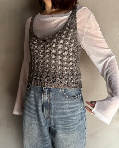 cafune<br> glitter lame knit bustier