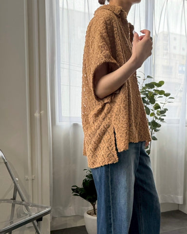 7月17日ライブ cafune<br> cut jacquard half sleeve shirt