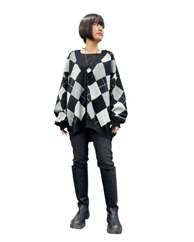 ayane<br>アーガイルニットカーディガン