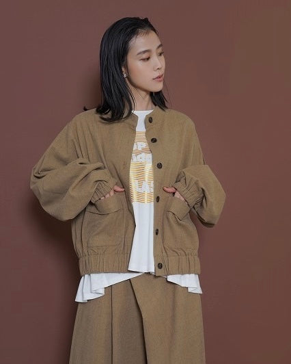 CYAN TOKYOご予約<br>ワイドフリーブウーリーショートブルゾン