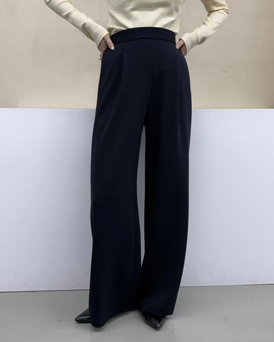 cafune<br> double knit easy wide pants