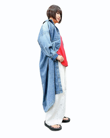 5月29日ライブ ayane<br>ストレッチダンガリーロングシャツ