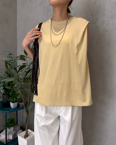 cafune<br>サイドスリットノースリーブ