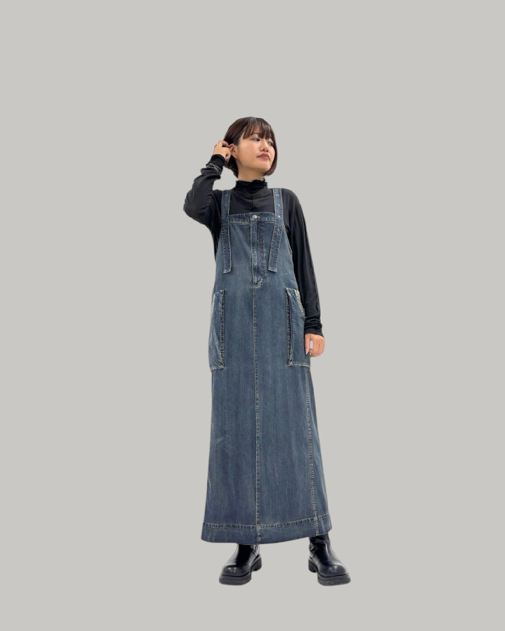 8月15日ライブ<br> ayane ダンガリージャンパースカート