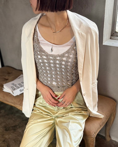 cafune<br> acetate twill tailored jacket