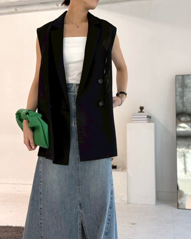 3月8日ライブ cafune<br> tweed like mesh double gilet